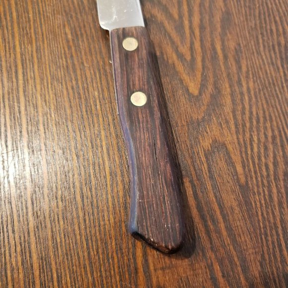 Vtg Forgecraft Stainless Steel 8" Blade Wooden Handle Carving Knife Made in USA - Picture 3 of 9